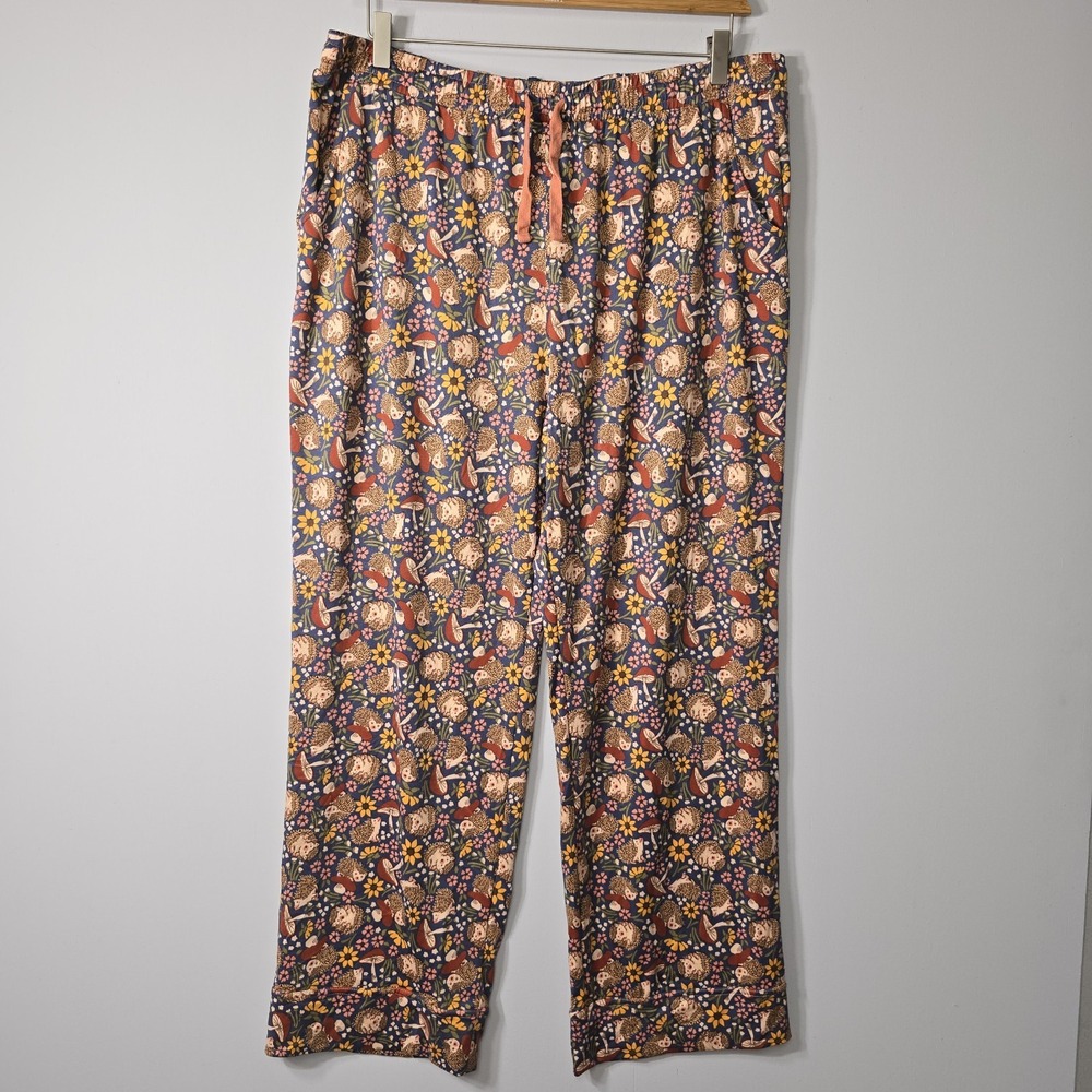 Duluth Trading Co Women's XL Sleep Lounge Pajama Pants Hedgehog Mushroom Knit